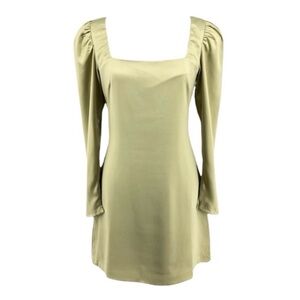 DANIELLE BERNSTEIN Green Puff Sleeve Sheath Dress